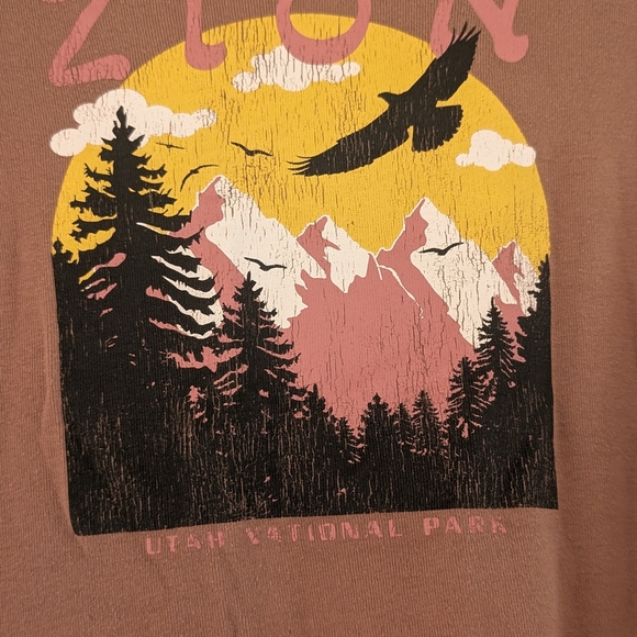 Zion National Park Graphic Crop Top cotton - Brown - Picture 11 of 12